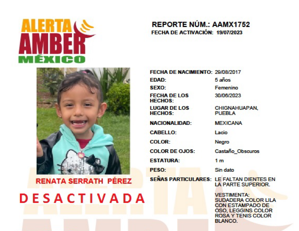 Alerta Amber Renata Serrath