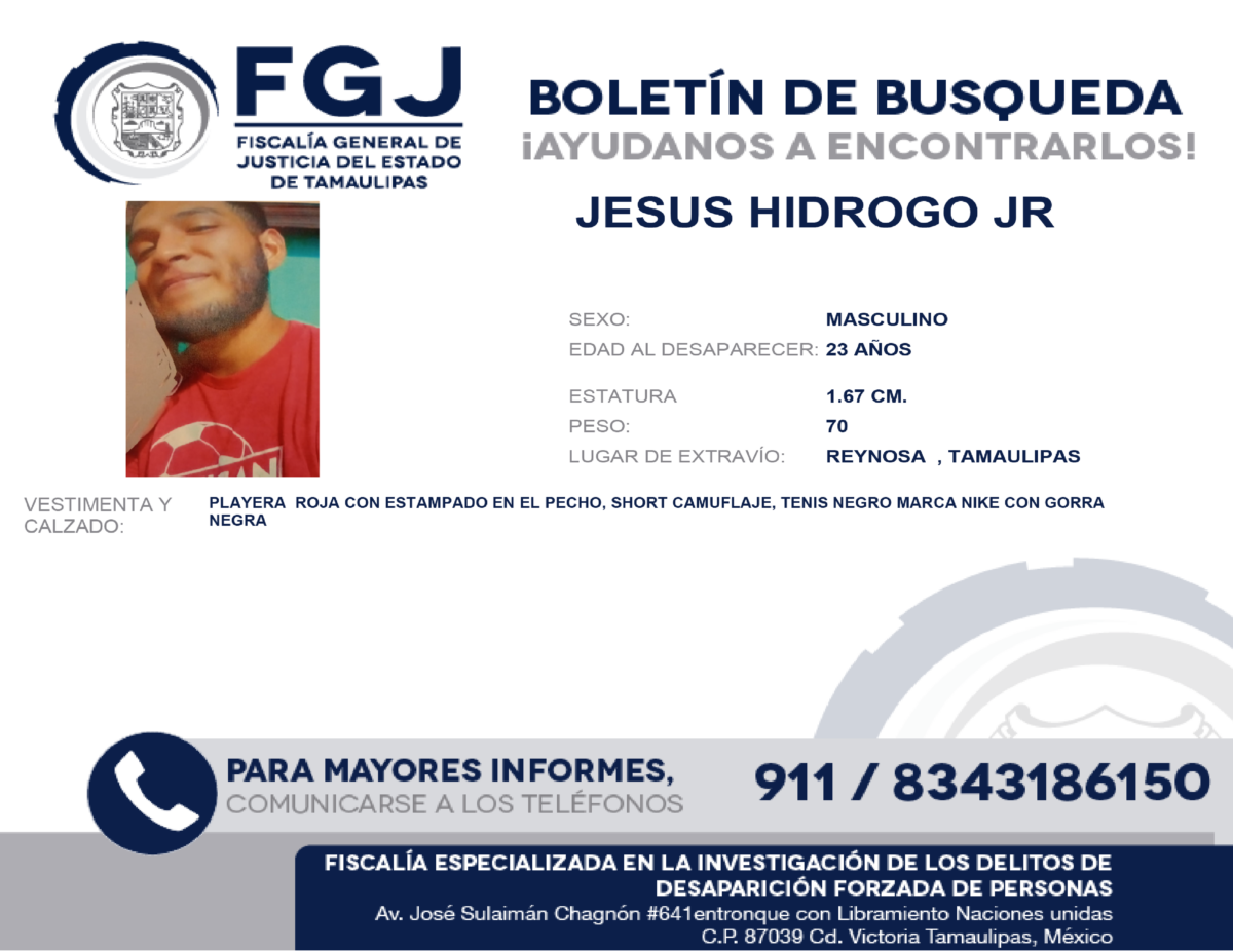 Boletin de Busqueda Jesus Hidrogo