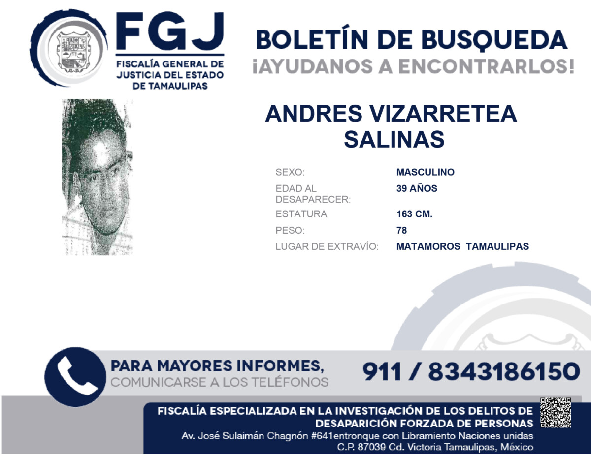 Boletin de Busqueda  Andres Vizarreta