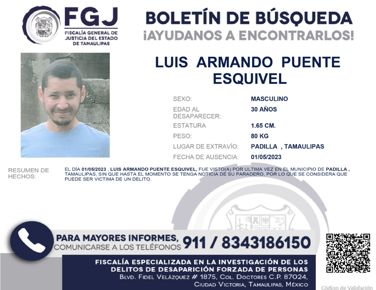 Boletin de busqueda Luis armando