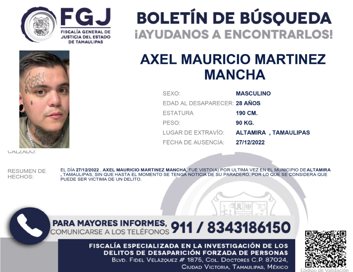 Boletin de Busqueda Axel Mauricio