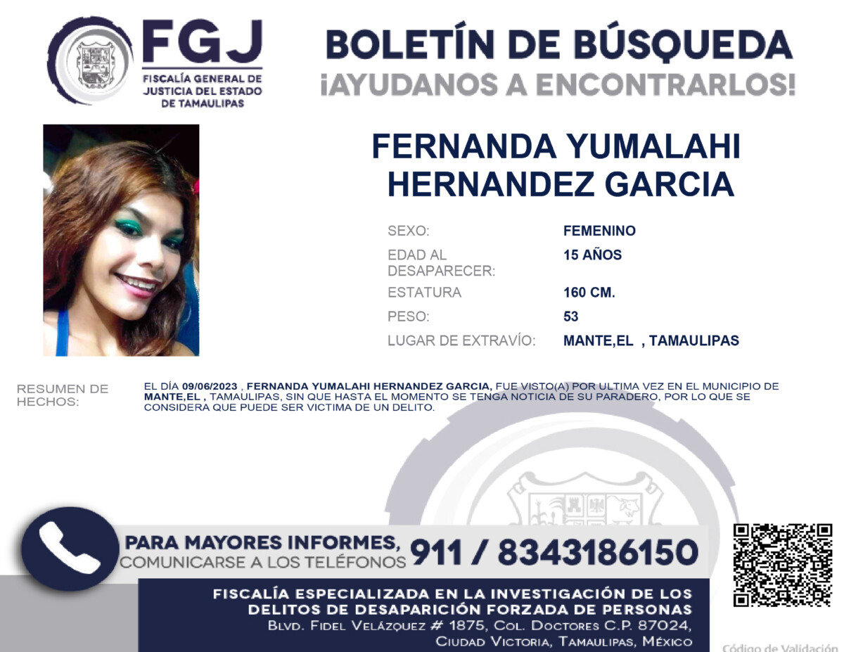 Boletin de Busqueda Fernanda