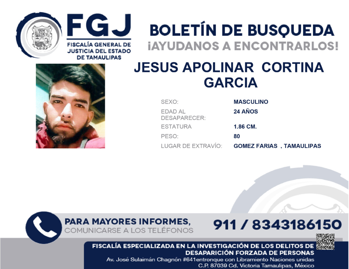 Boletin de Busqueda Jesus Apolinar