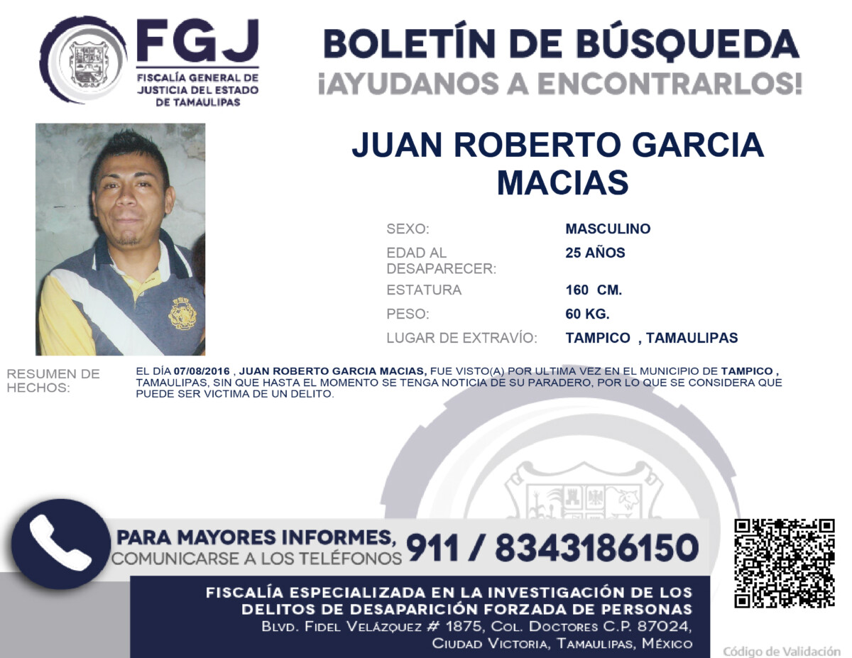 BOLETIN DE BUSQUEDA JUAN ROBERTO