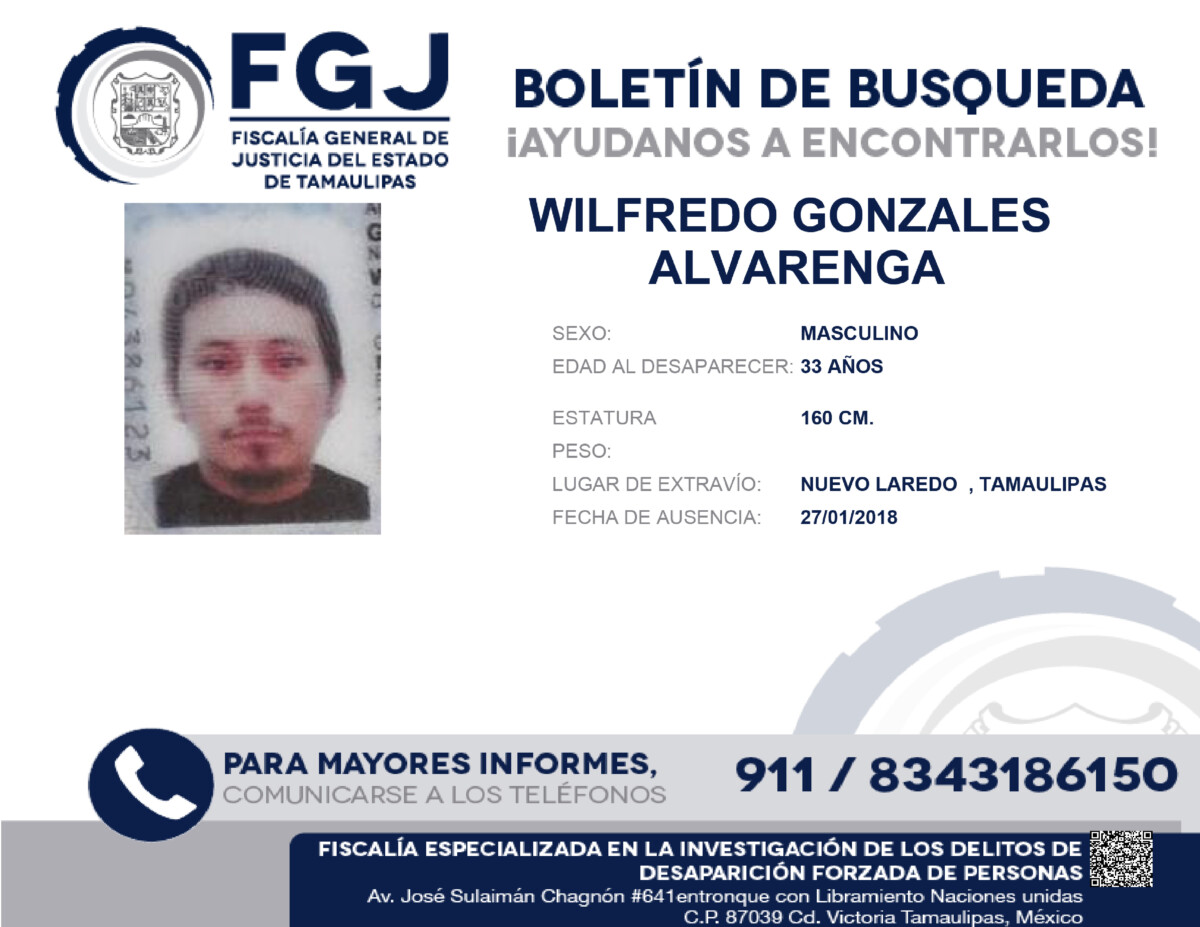 Boletin de Busqueda Wilfredo