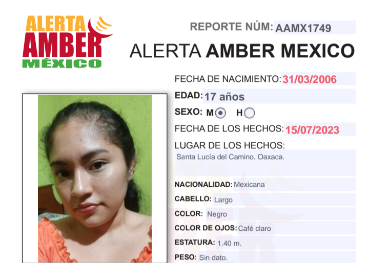 Alerta Amber Cecilia Guadalupe