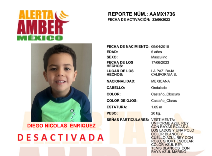 Alerta Amber Diego Nicolás