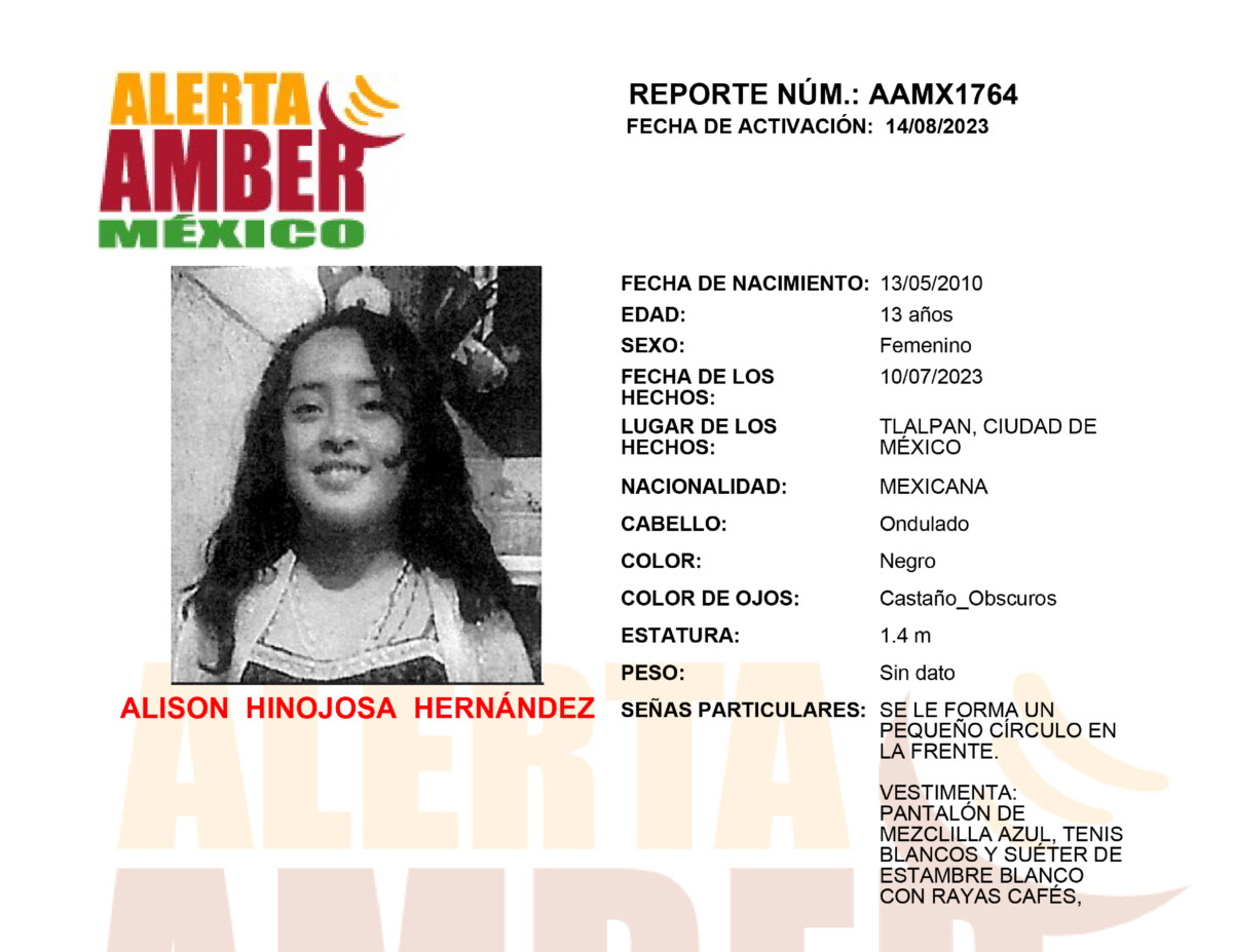 Alerta Amber Alison Hinojosa