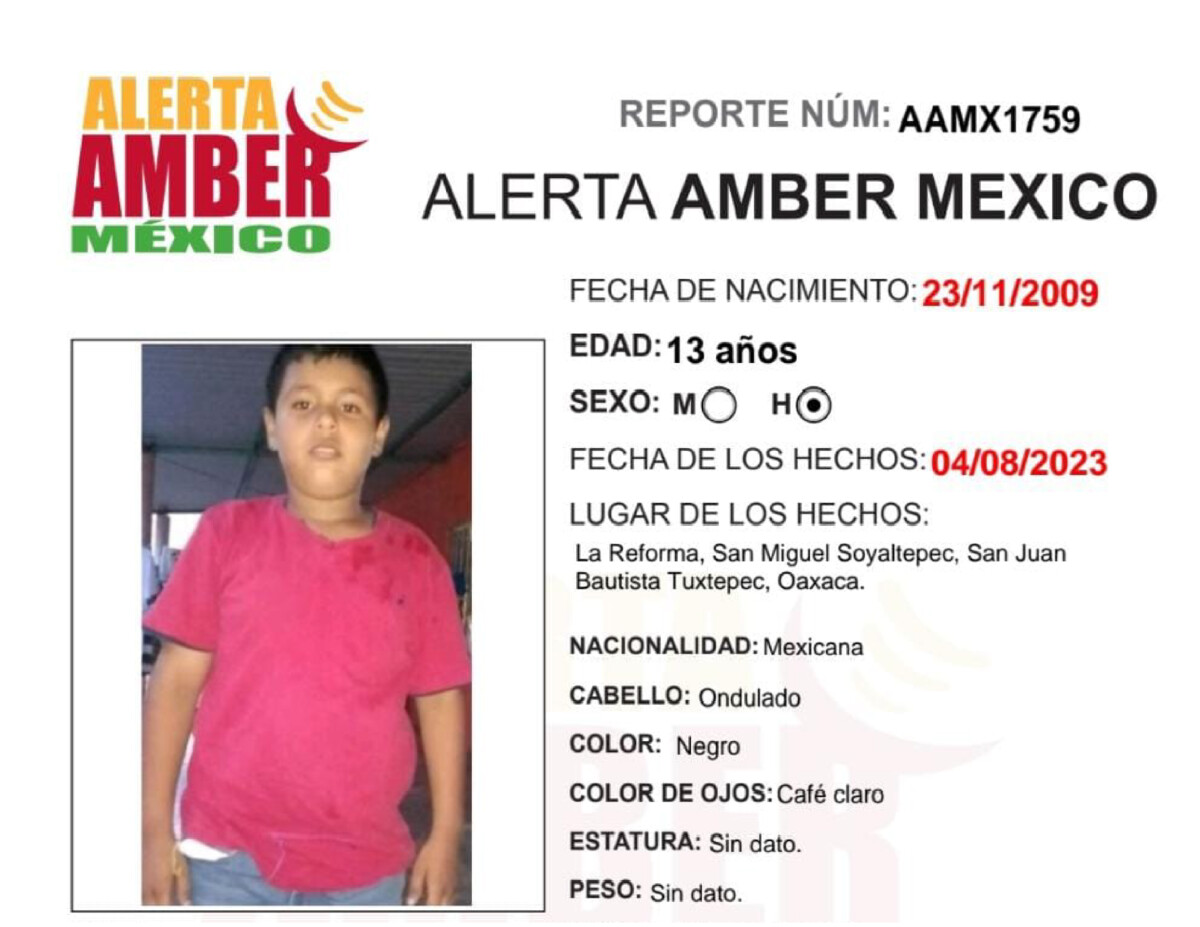 Alerta Amber Luis Antonio