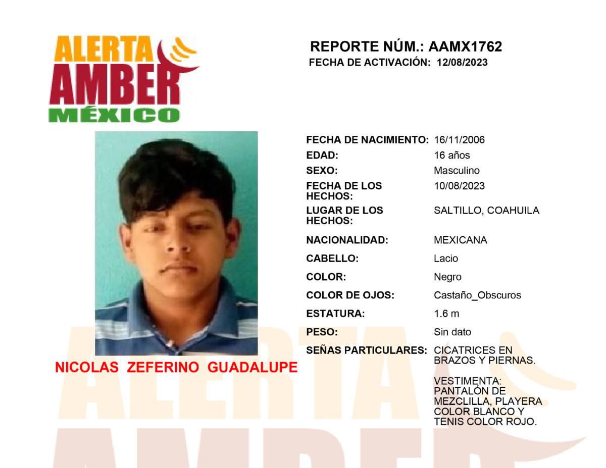 Alerta Amber Nicolas