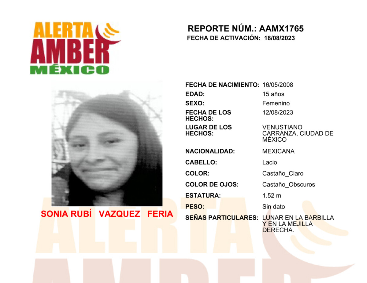 Alerta Amber Sonia Rubi