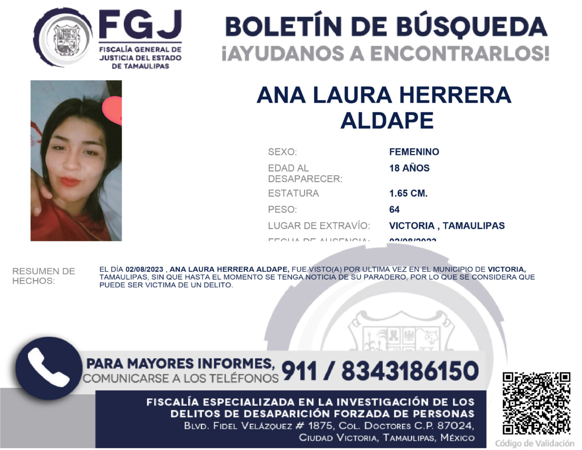 Boletin de Busqueda Ana Laura