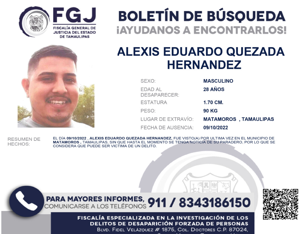 Boletin de Busqueda Alexis Eduardo