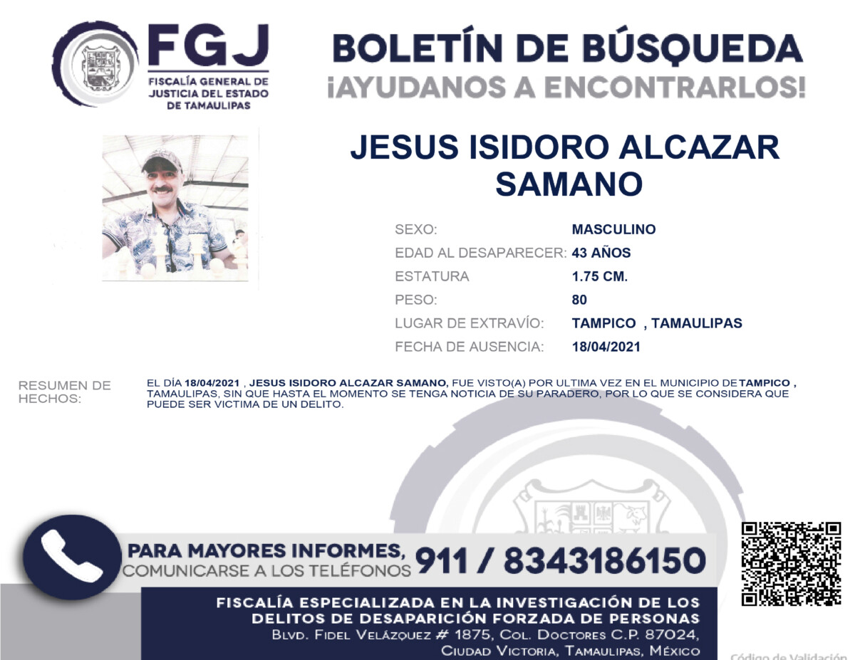 Boletín de Búsqueda Jesús Isidoro