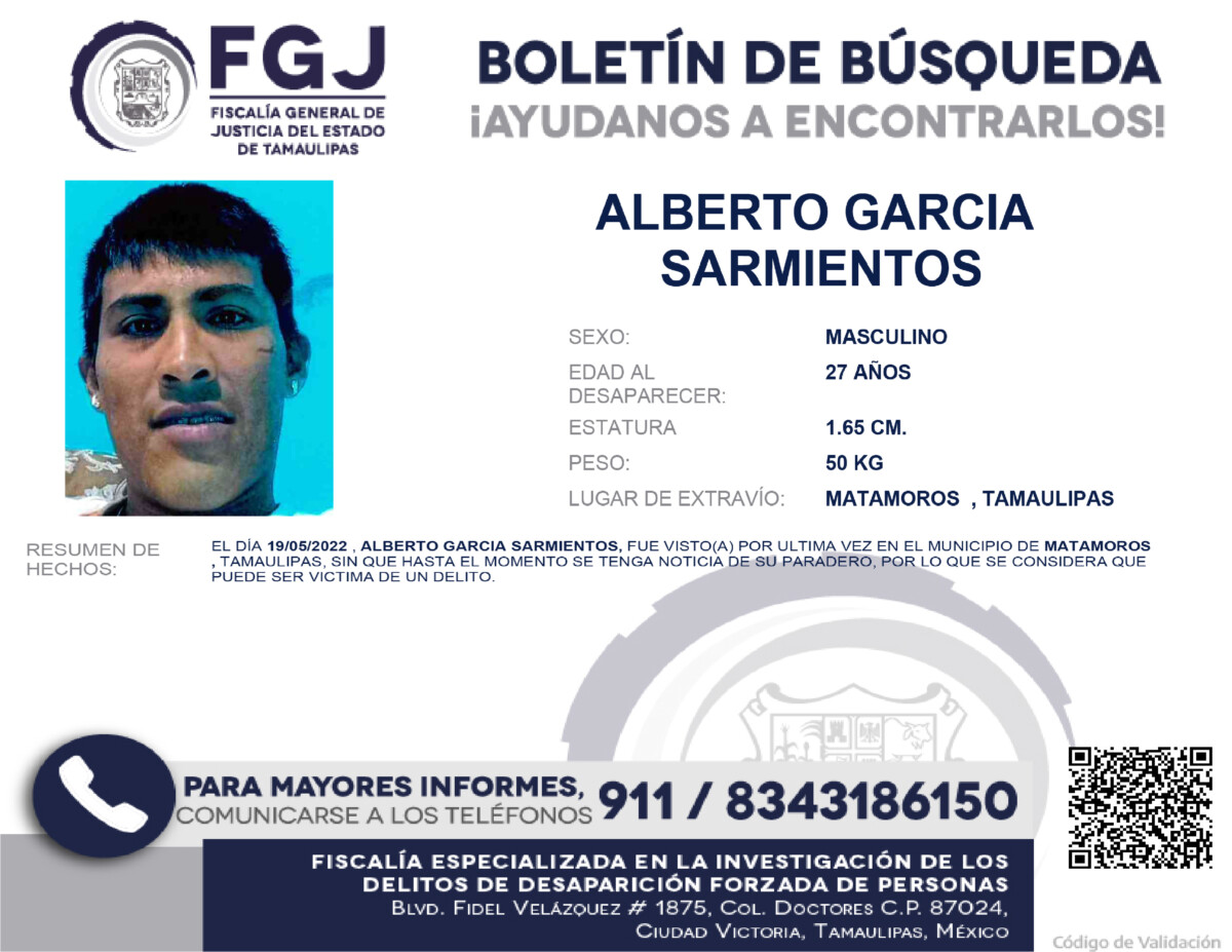 Boletin Busqueda Alberto Garcia