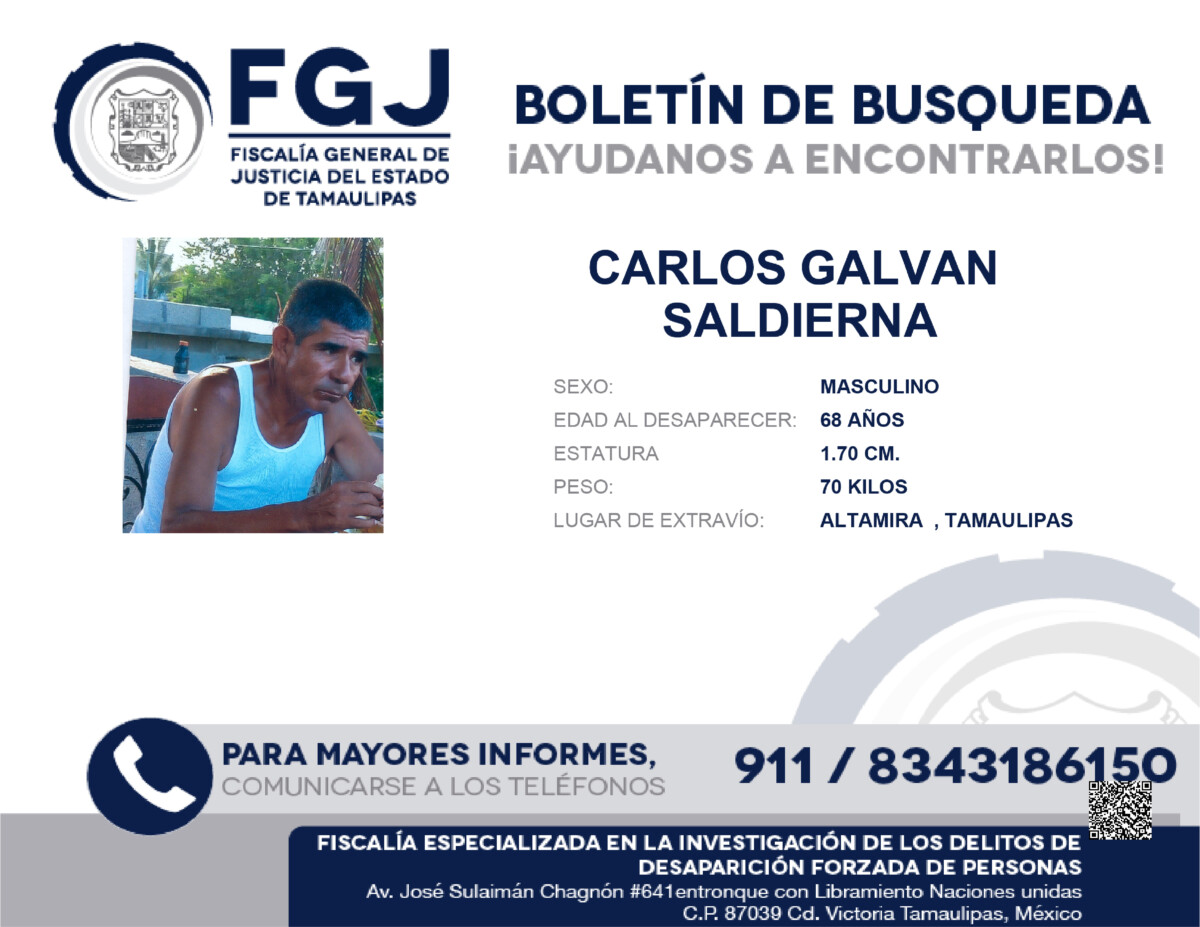 Boletín de Búsqueda Carlos Galvan