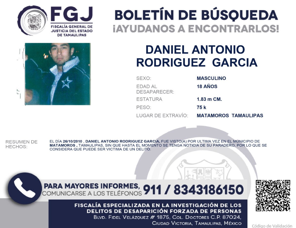 Boletin de Busqueda Daniel Antonio