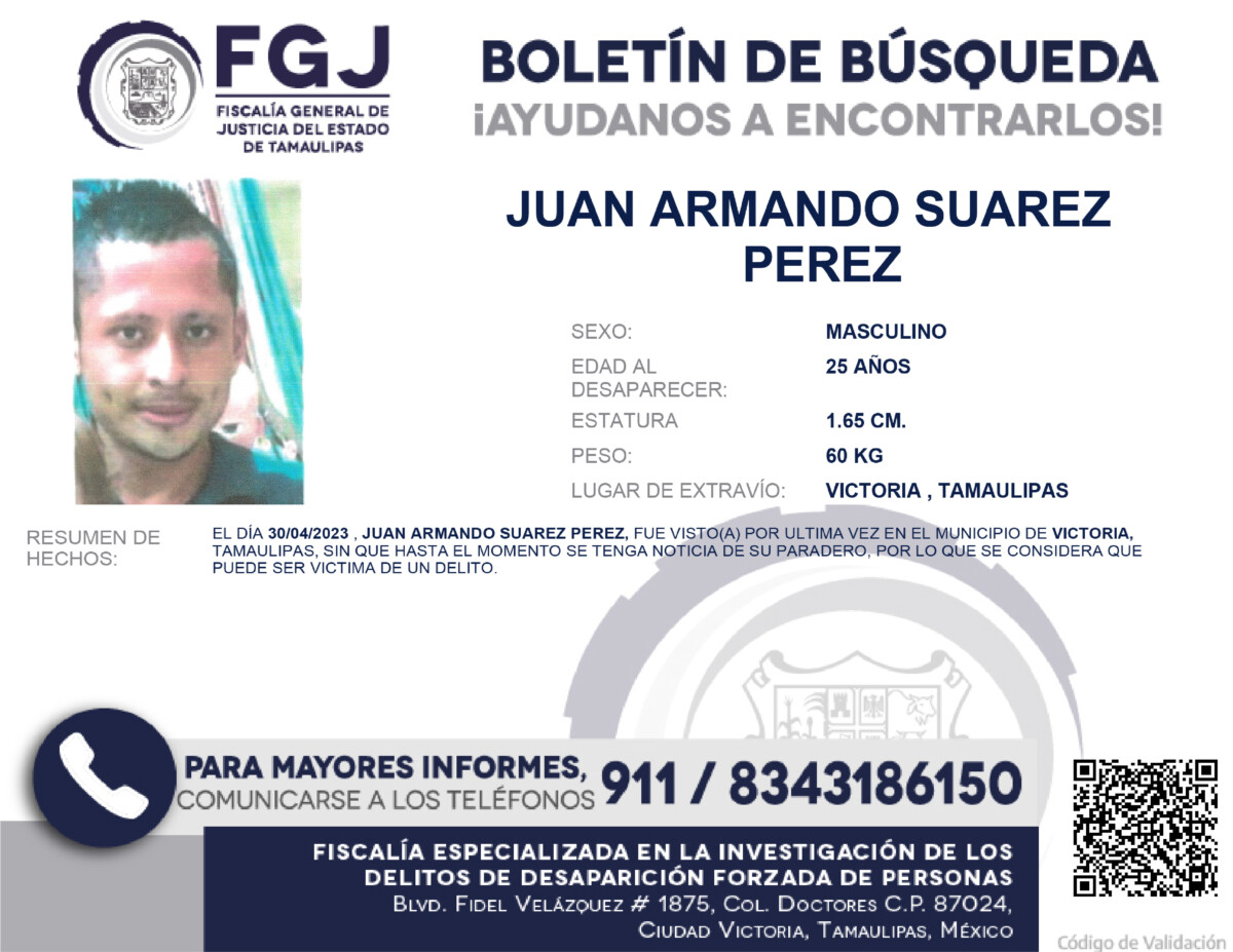 Boletin de busqueda Juan Armando