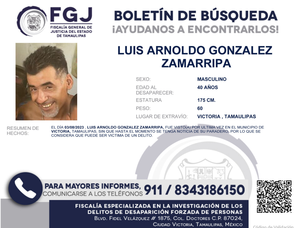 Boletin de Busqueda Luis Arnoldo