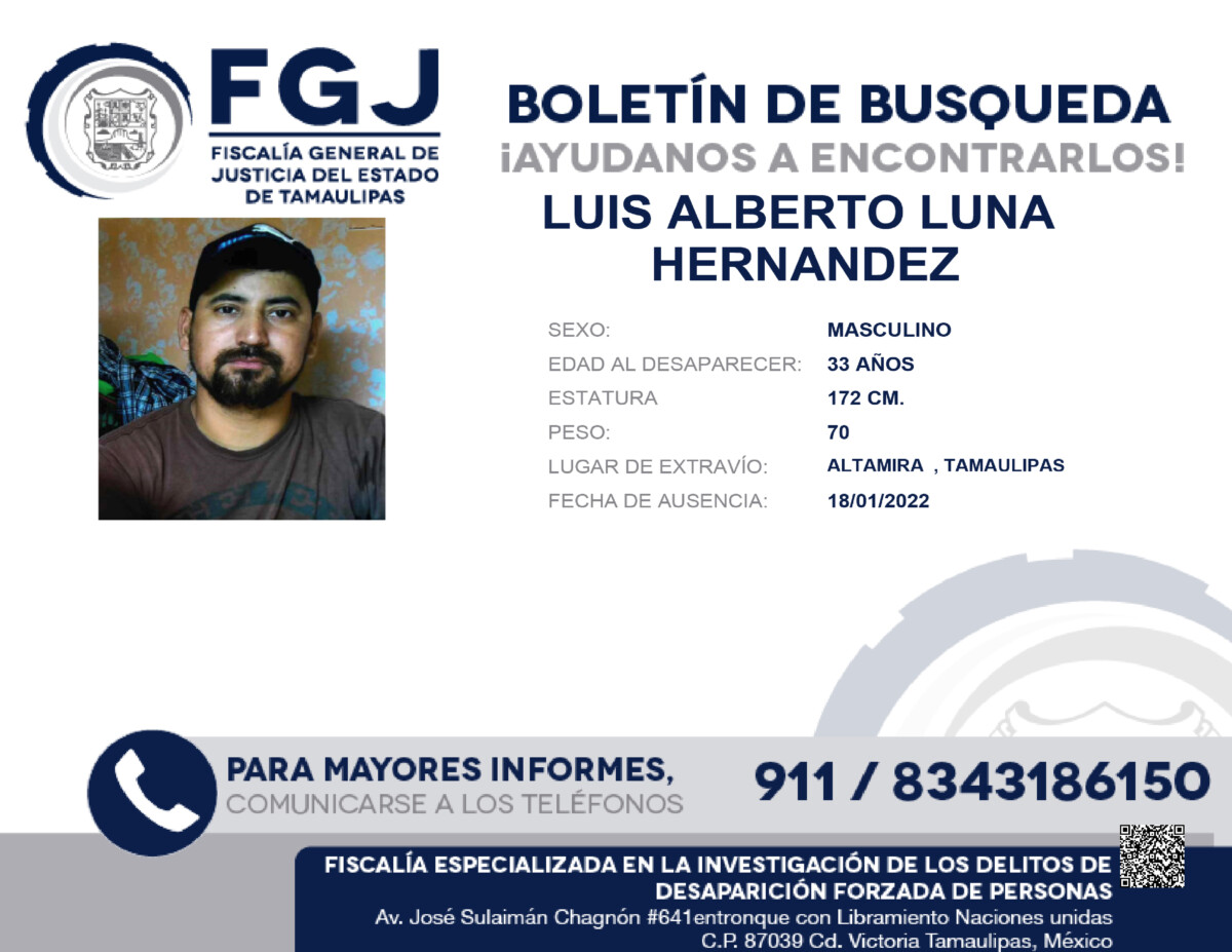 Boletín de Búsqueda Luis Alberto