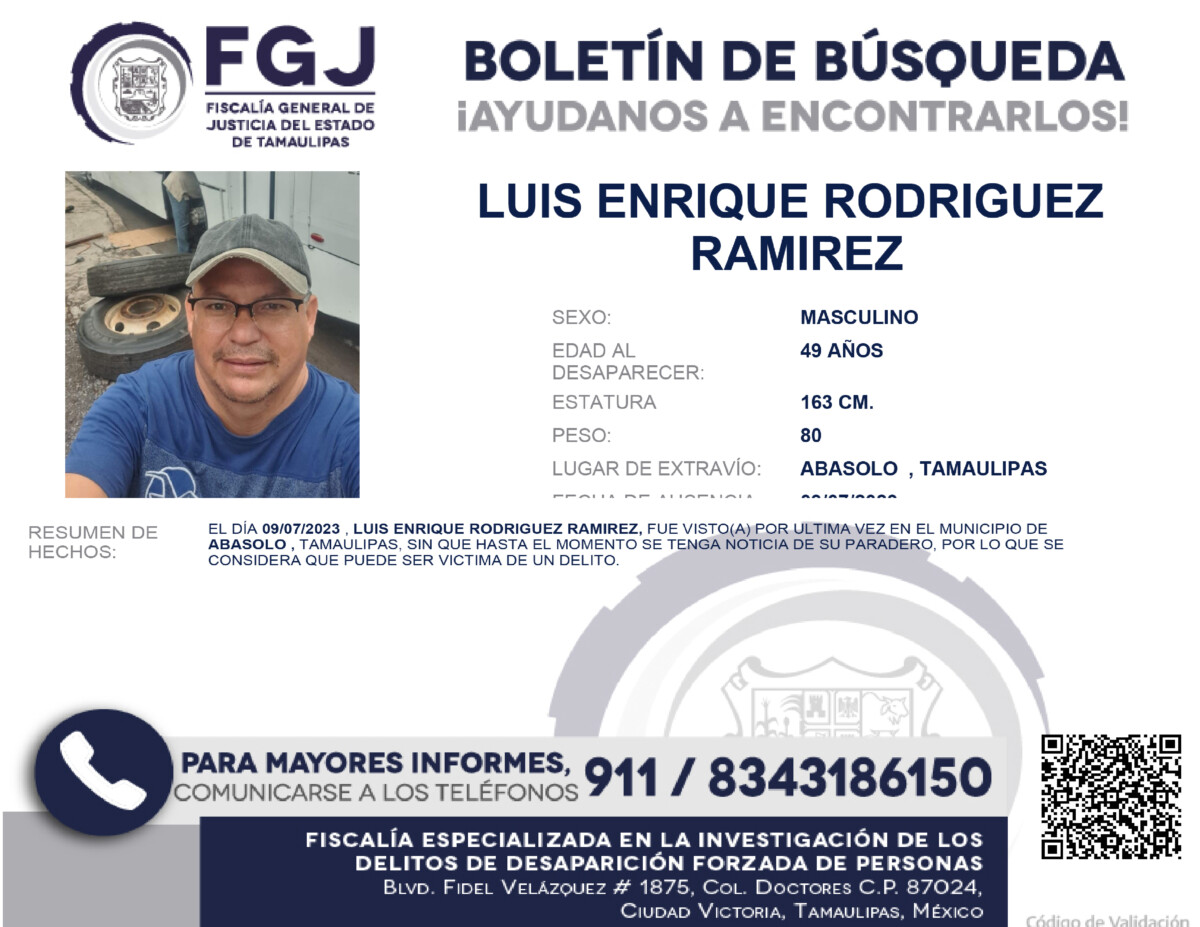 Boletin de Busqueda Luis Enrique