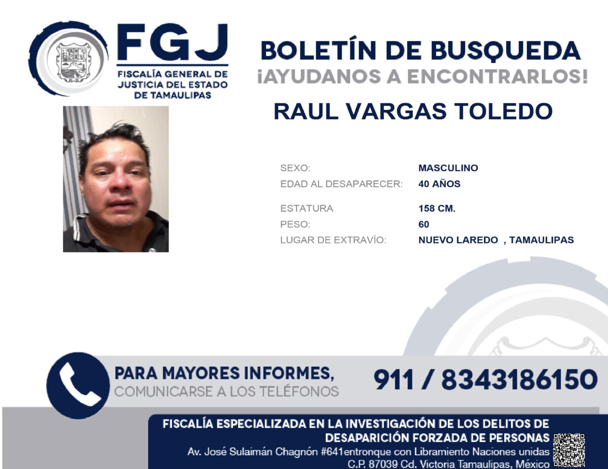Boletin de Busqueda Raul Vargas Toledo