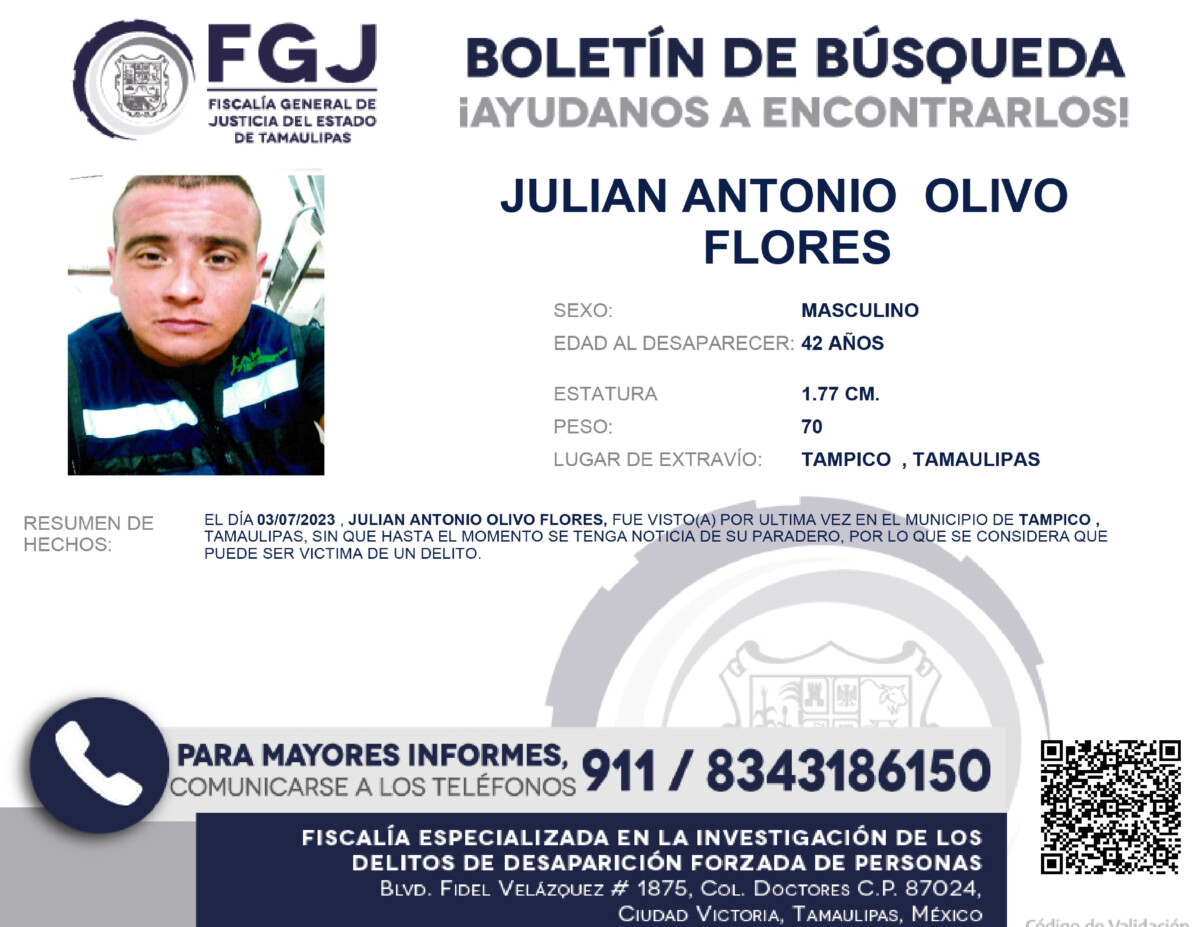 Boletín de Búsqueda Julián Antonio