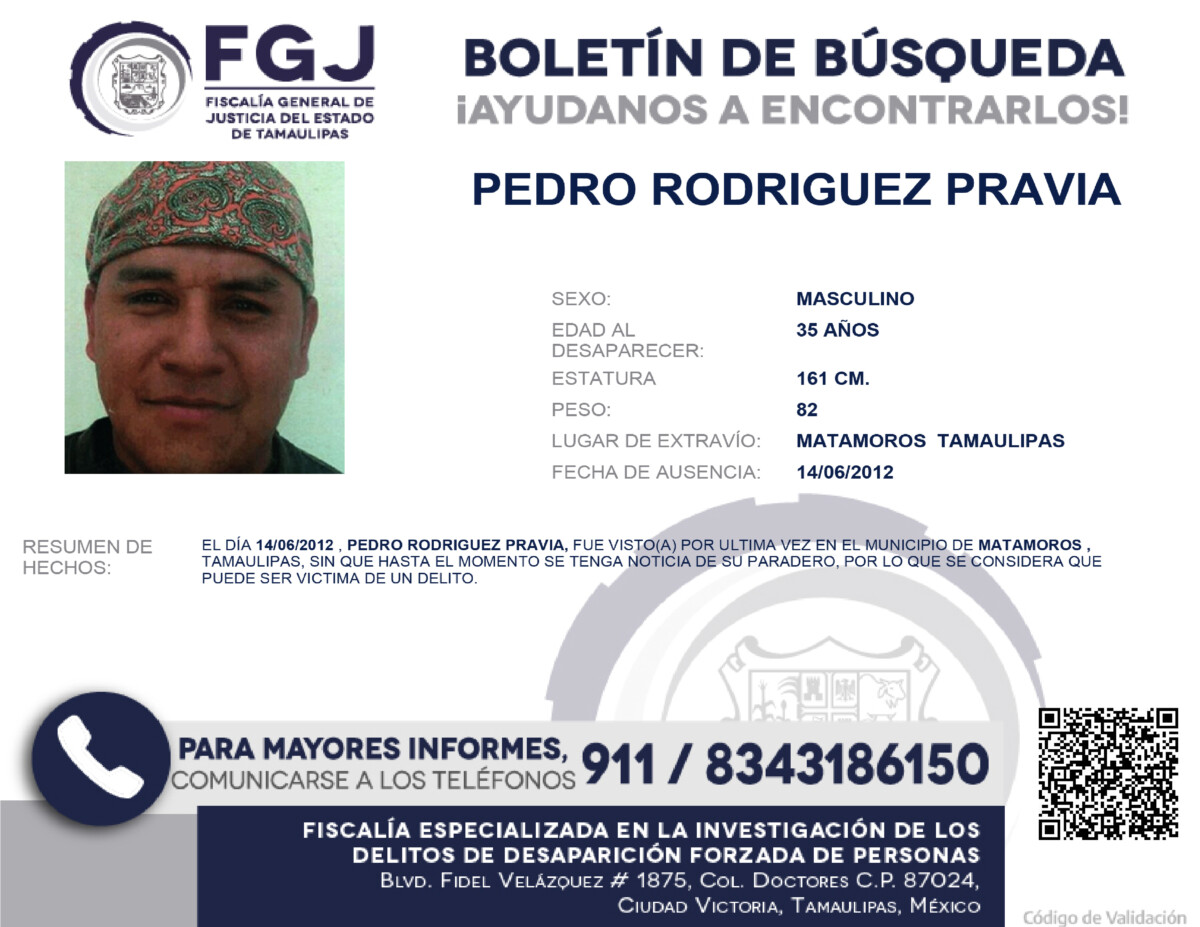 Boletín de Búsqueda Pedro Rodriguez