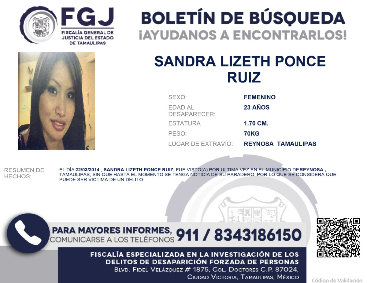 Boletín de Busqueda Sandra