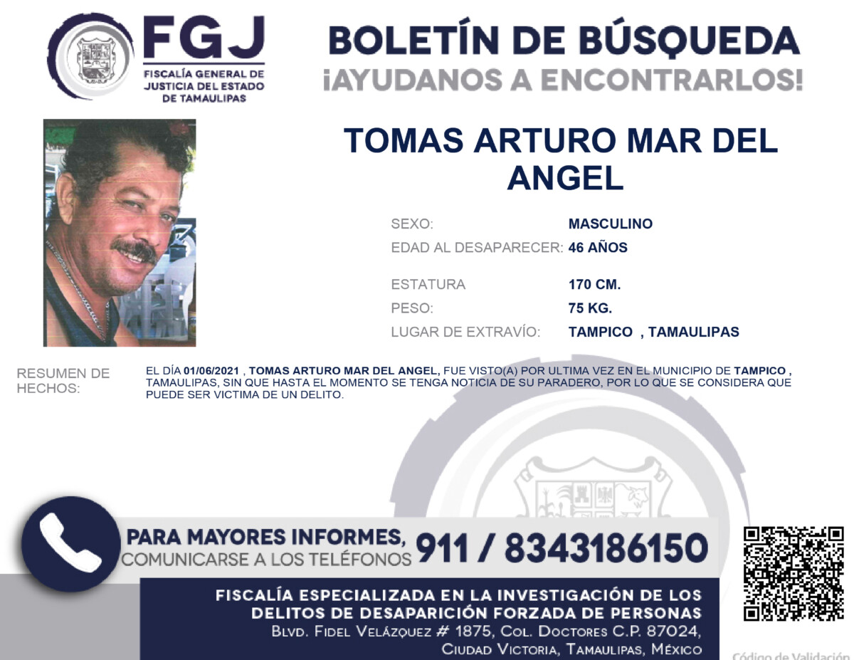 Boletin de Busqueda Tomas Arturo