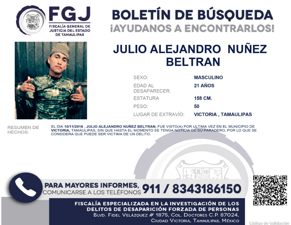 Boletín de Búsqueda Julio Alejandro