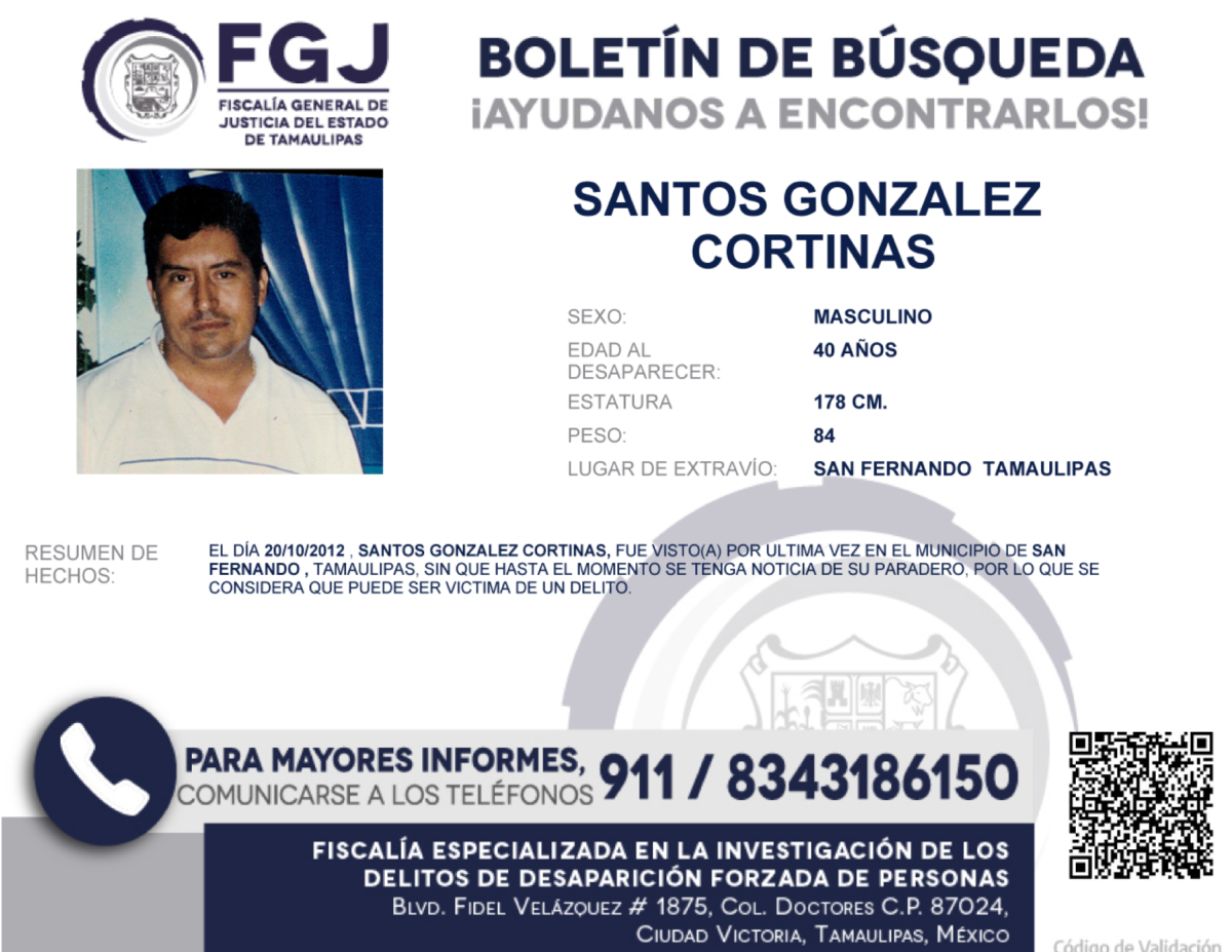 Boletin de Busqueda Santos Gonzalez