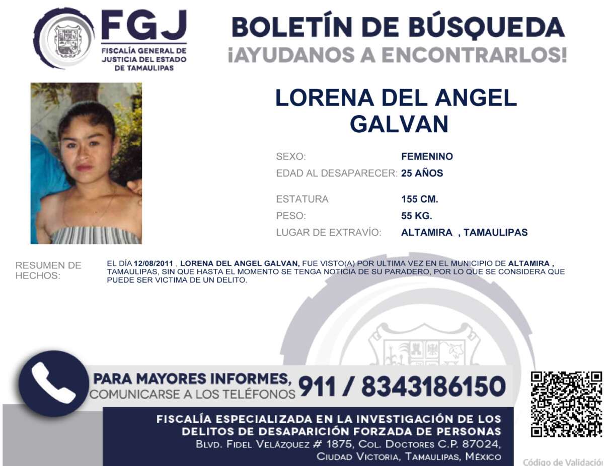 Boletin de Busqueda Lorena galvan