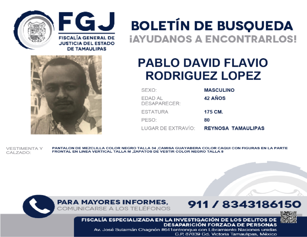 Boletin de Busqueda Pablo