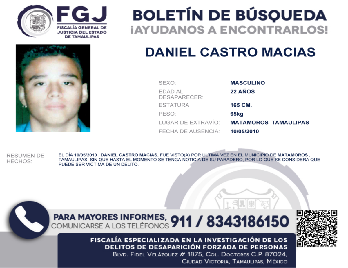 Boletin de Busqueda Daniel