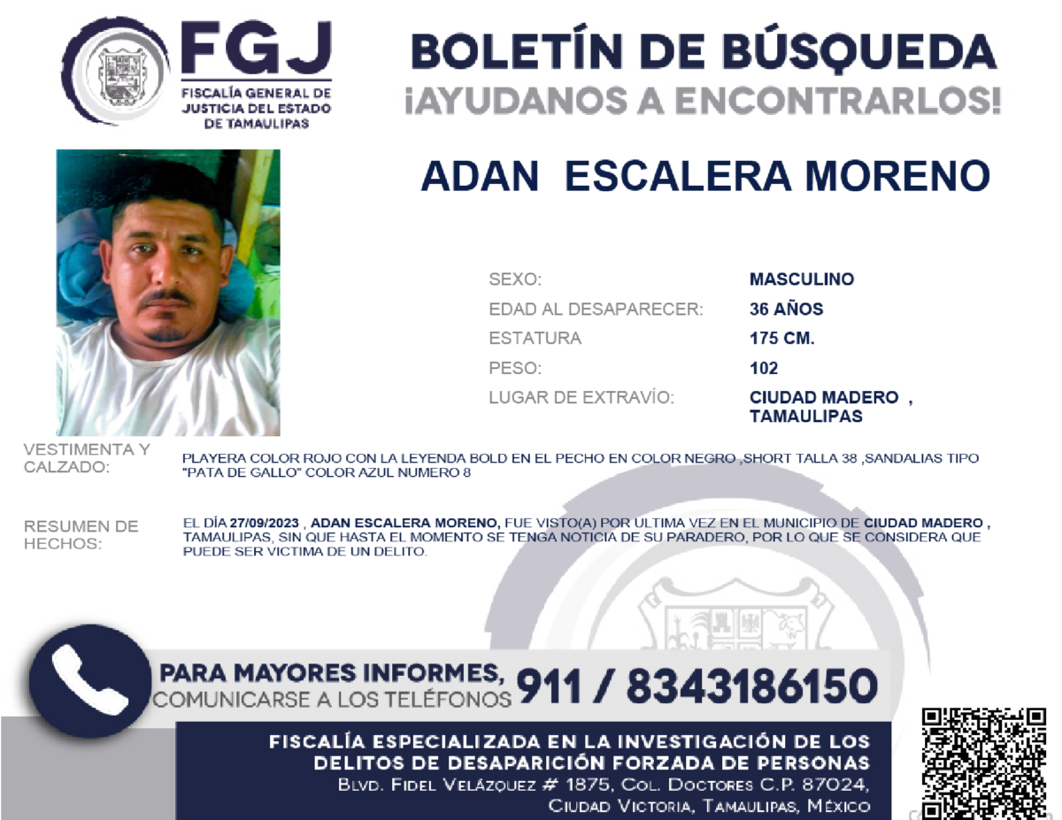 Boletin de Busqueda Adan