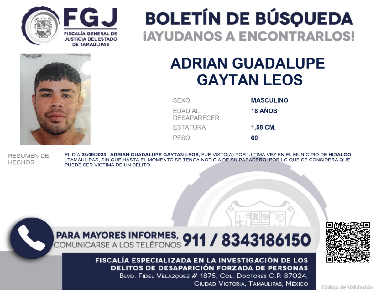 Boletin de Busqueda Adrian