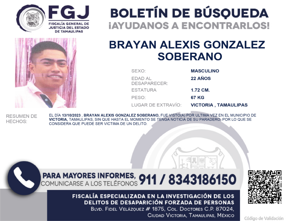 Boletin de busqueda Brayan