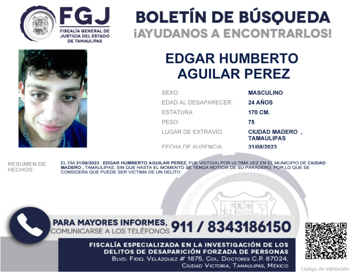 Boletin de Busqueda Edgar Humberto