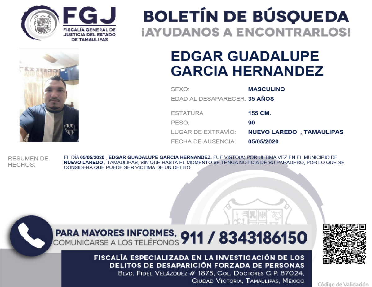 Boletin de Busqueda Edgar Guadalupe