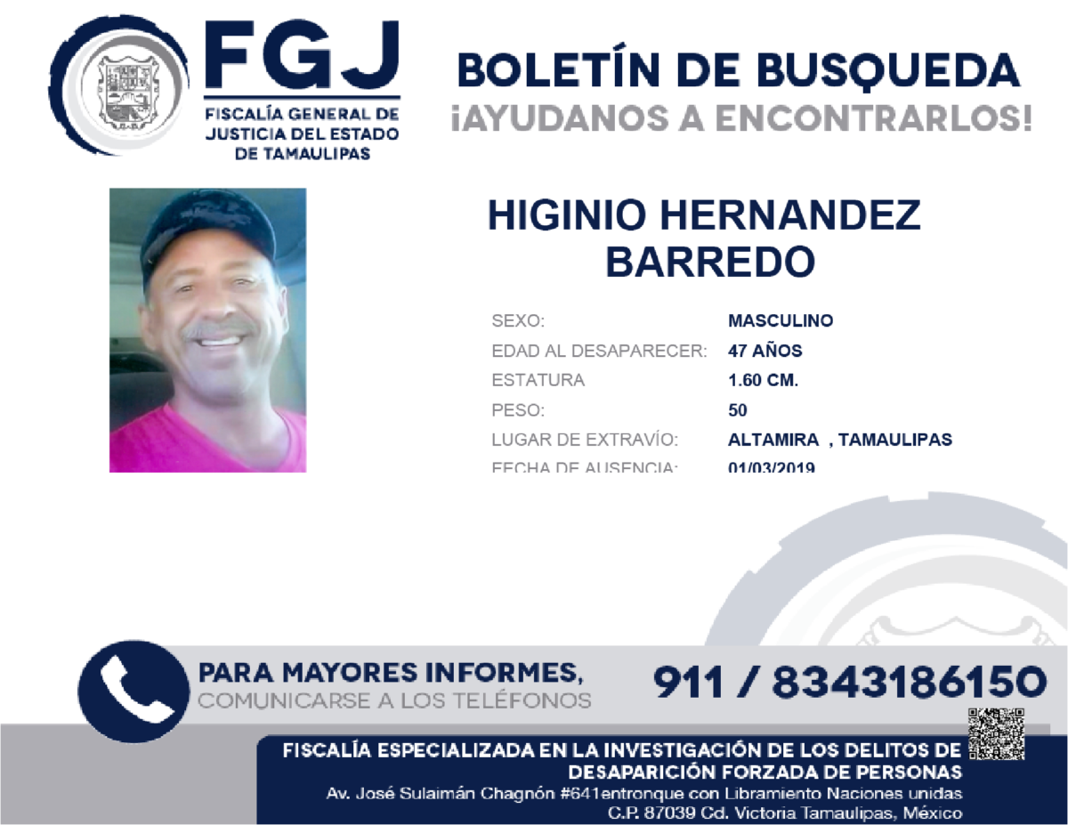 Boletin de Busqueda Higinio