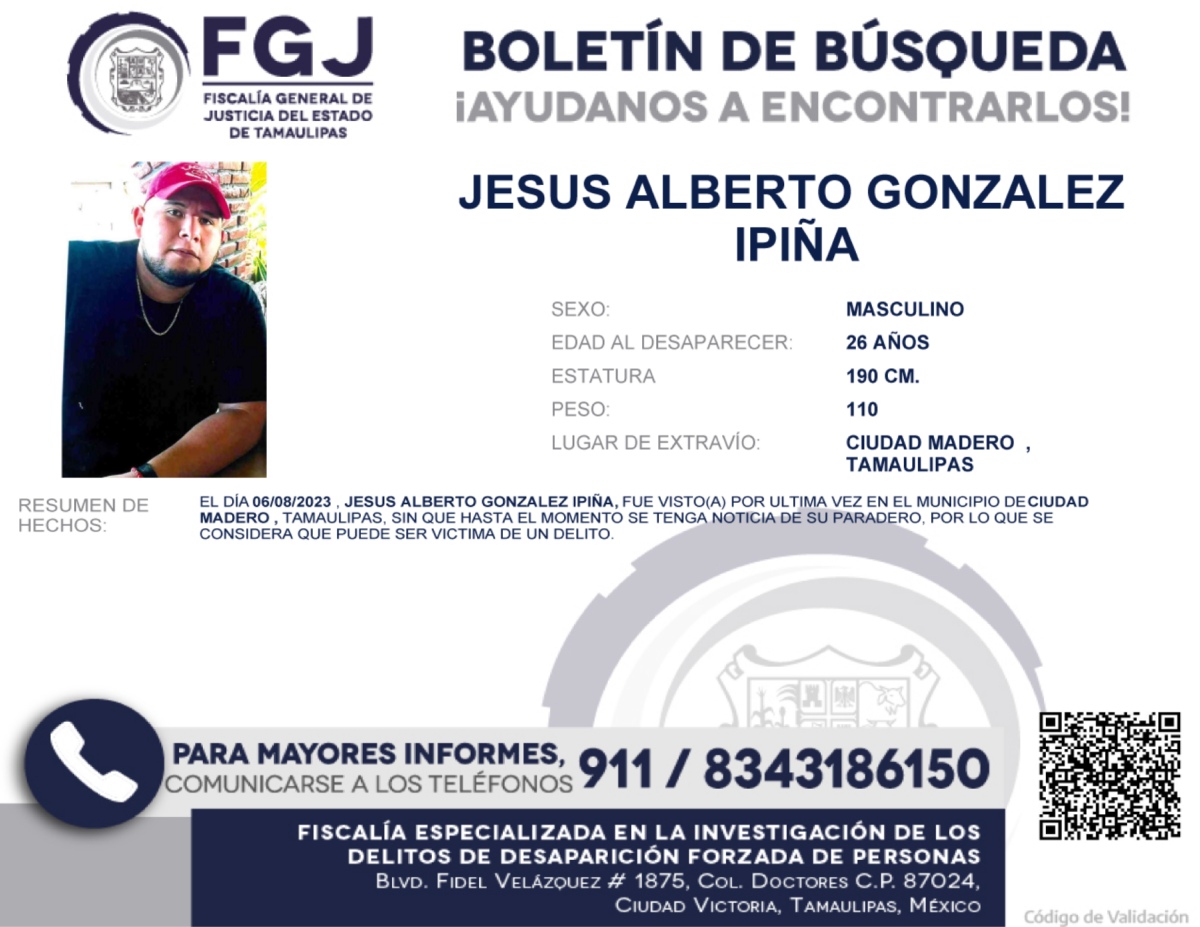 Boletin de Busqueda Jesus Alberto