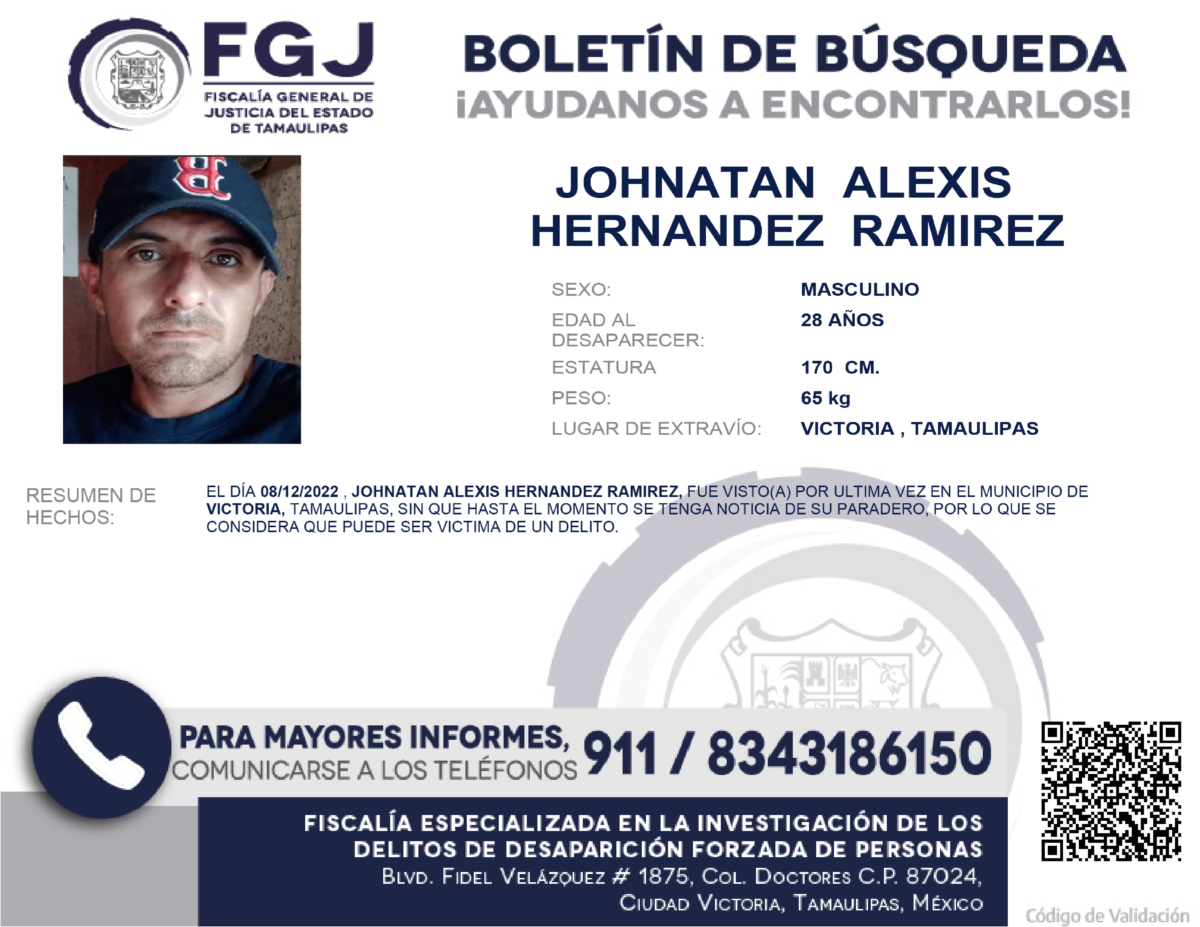 Boletin de Busqueda JOHNATAN