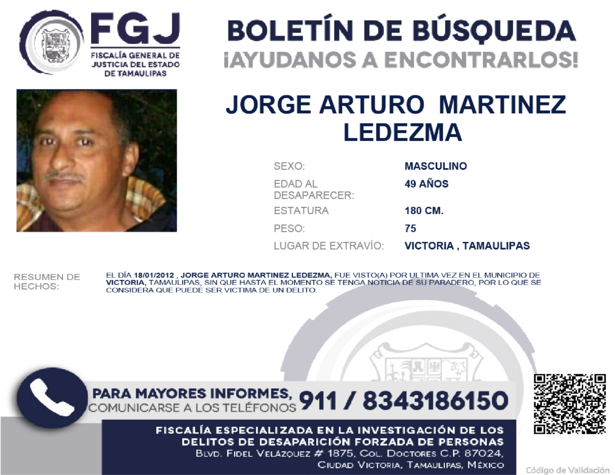 Boletin de Busqueda Jorge Arturo