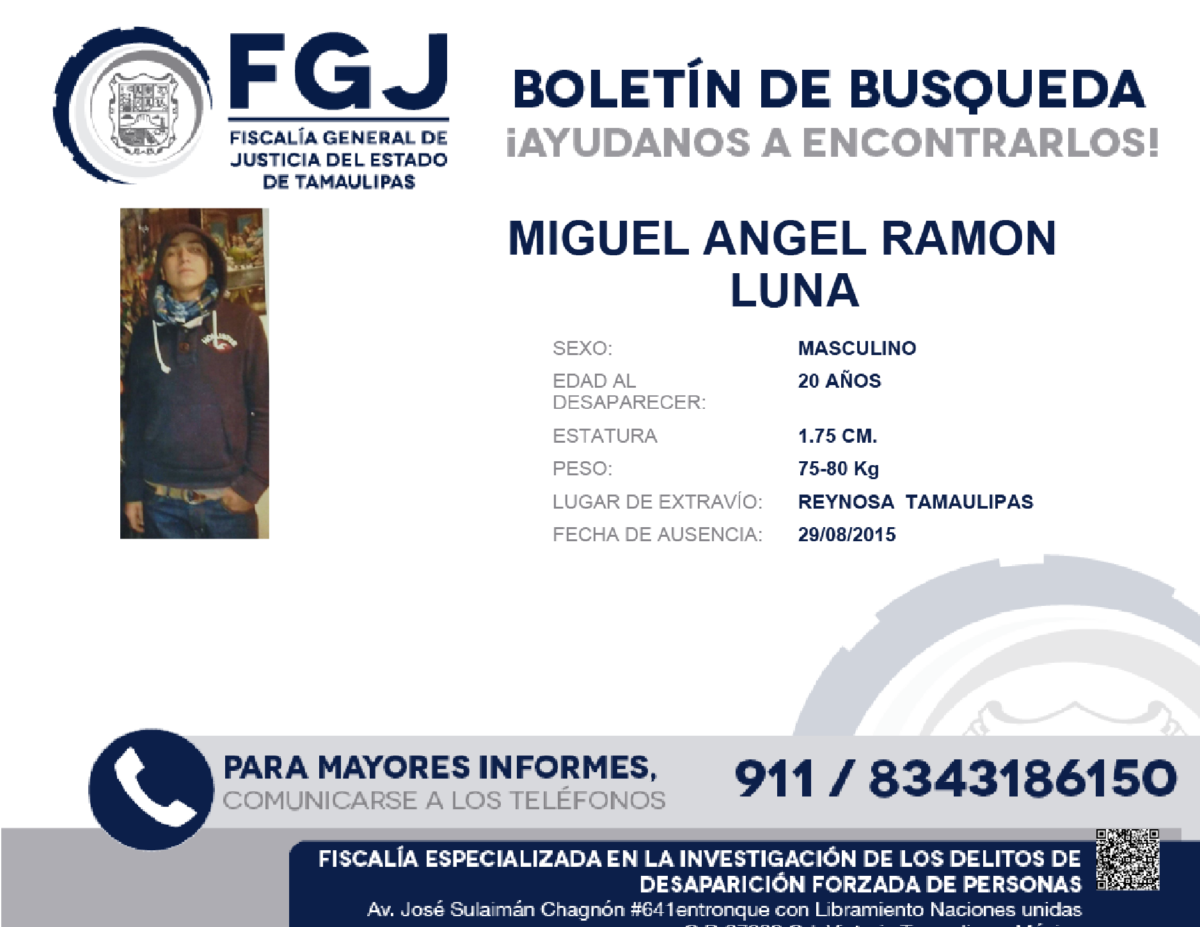 Boletin de busqueda Miguel Angel Ramon