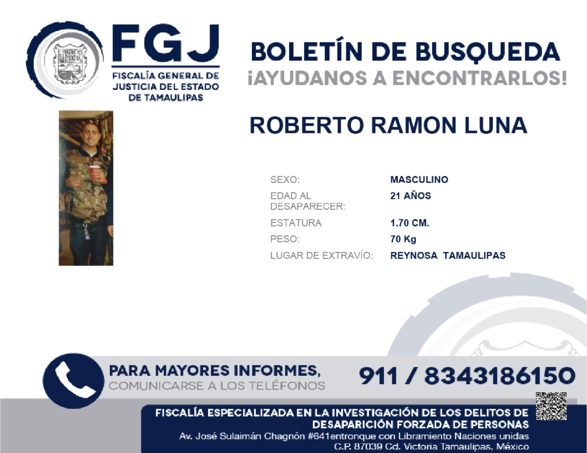 Boletin de busqueda Roberto Ramon