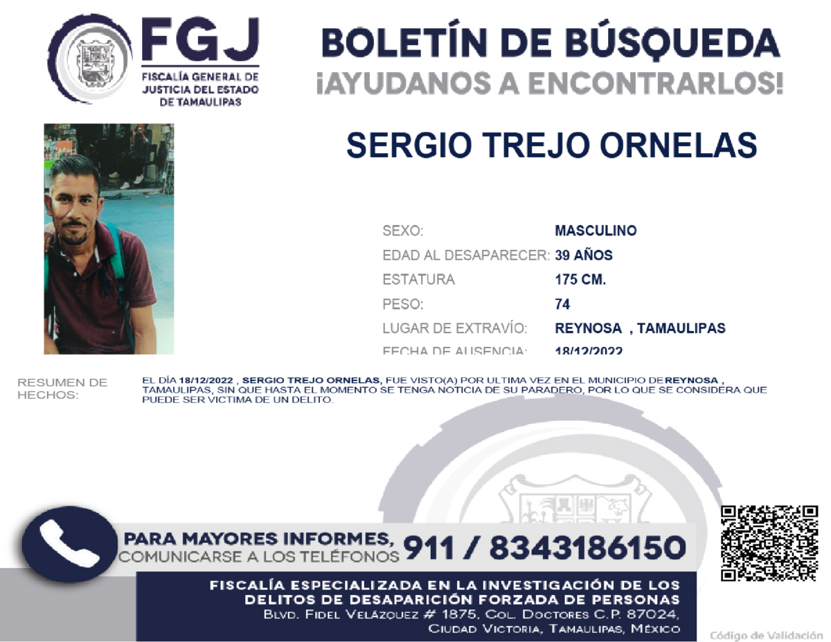 Boletin de busqueda Sergio