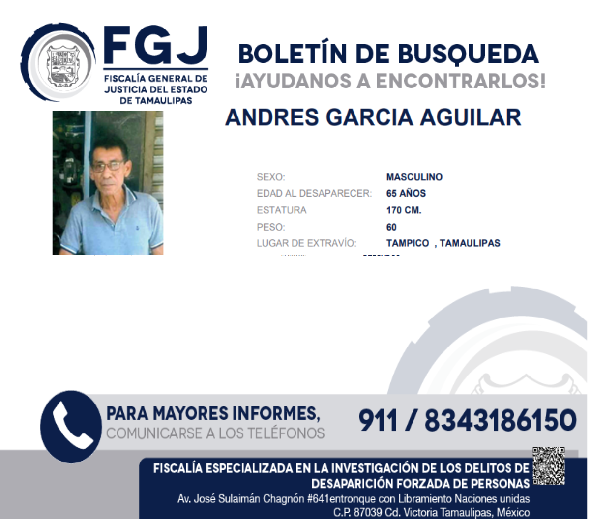 Boletin de Búsqueda Andrés Garcia