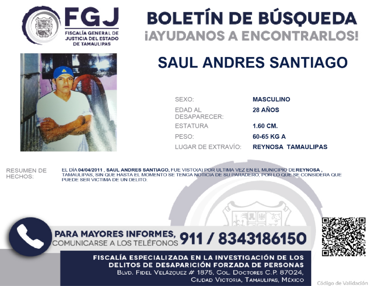 Boletin de Busqueda Saul