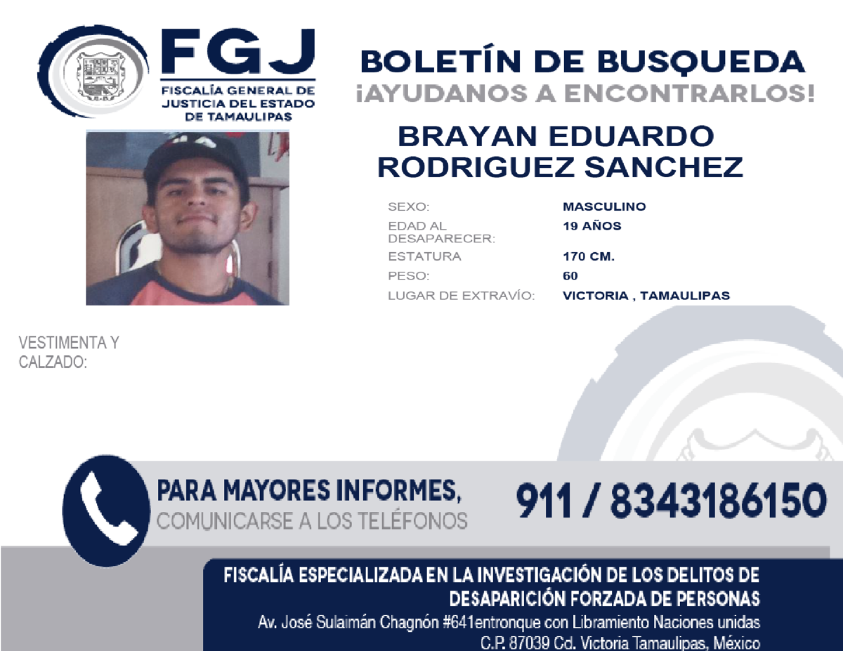 Boletin de Busqueda Brayan Eduardo